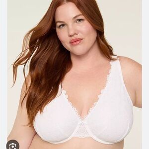 Lane Bryant NWT 40k white Lace Underwire Full Coverage Bra